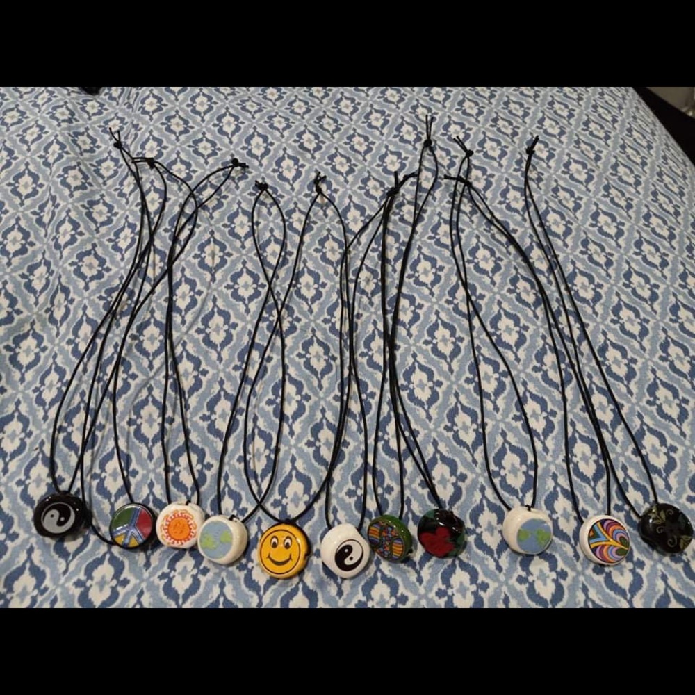 Elastic and ceramic bead chokers 14”-17”
